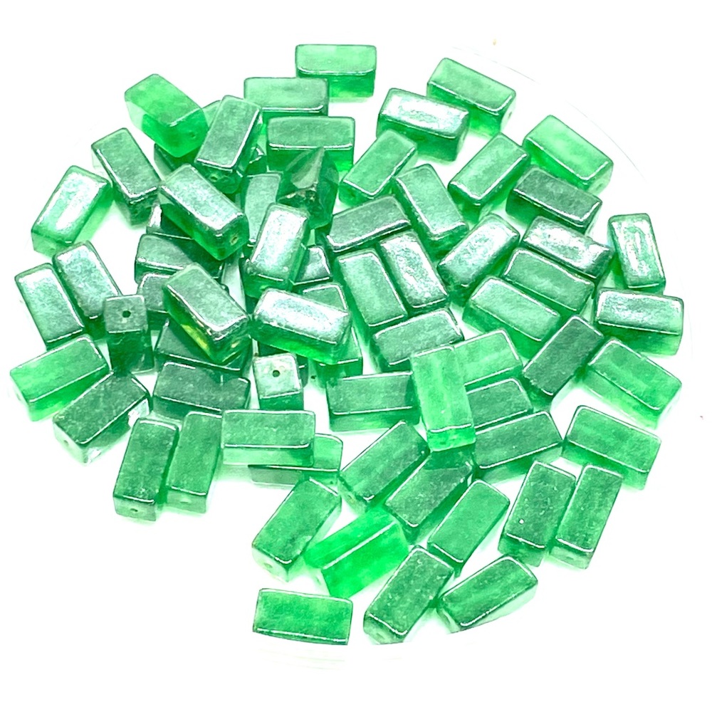 7mm Green Onyx Rectangular Beads